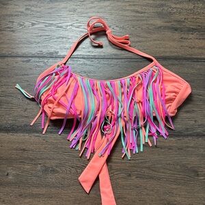 Multicolor Fringe Bikini Top